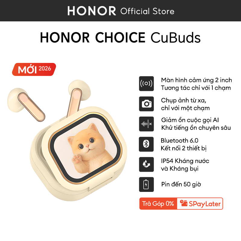 Tai Nghe Honor Choice CuBuds | Màn hình cảm ứng 2 Inch l Báo Thức | Pin 50 Giờ | Bluetooth 6.0 | BH Chính Hãng 12 tháng | BigBuy360 - bigbuy360.vn