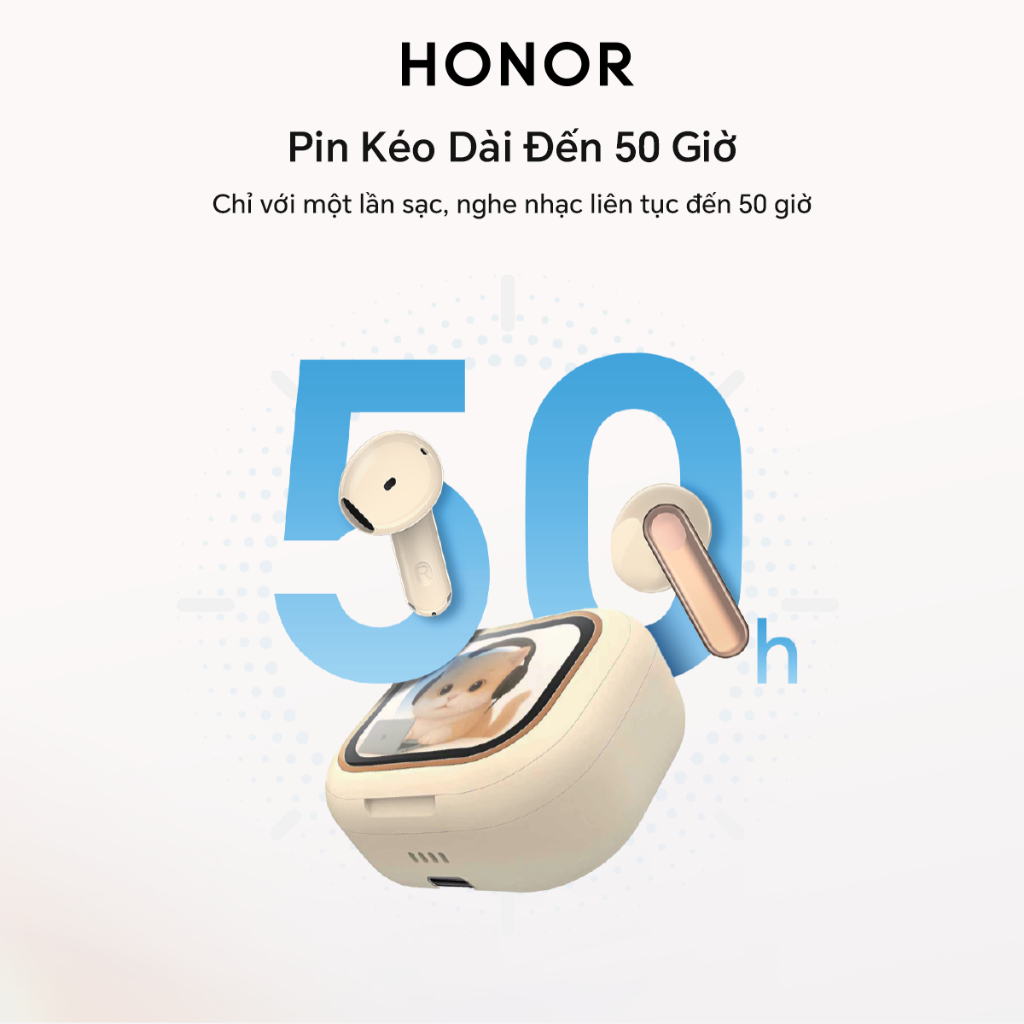 Tai Nghe Honor Choice CuBuds | Màn hình cảm ứng 2 Inch l Báo Thức | Pin 50 Giờ | Bluetooth 6.0 | BH Chính Hãng 12 tháng | BigBuy360 - bigbuy360.vn