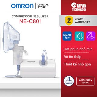 Máy Xông Khí Dung  Mũi Họng Omron NE-C801 | Thiết Kế Nhỏ Gọn, Hoạt Động Êm Ái | Bảo Hành 2 Năm