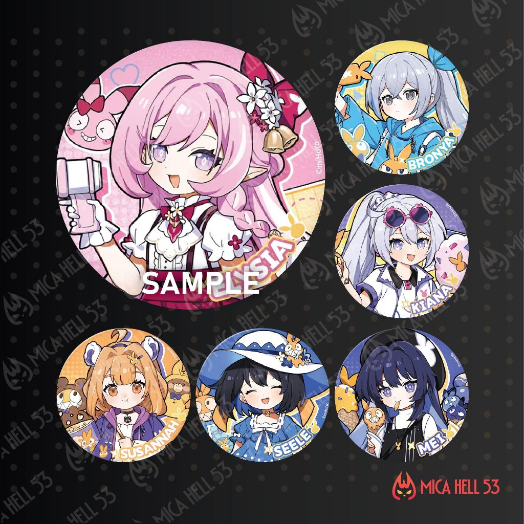 Huy hiệu Honkai Impact 3 Phụ Kiện Anime Manga GameHonkai Impact 3 Elysia Kiana Bronya Mei HH168
