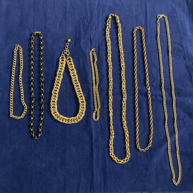 Thanh lý pass tuyển si Nhật 2nd dây chuyền hợp kim loại vàng Streetwear retro hiphop Y2K chiến binh 