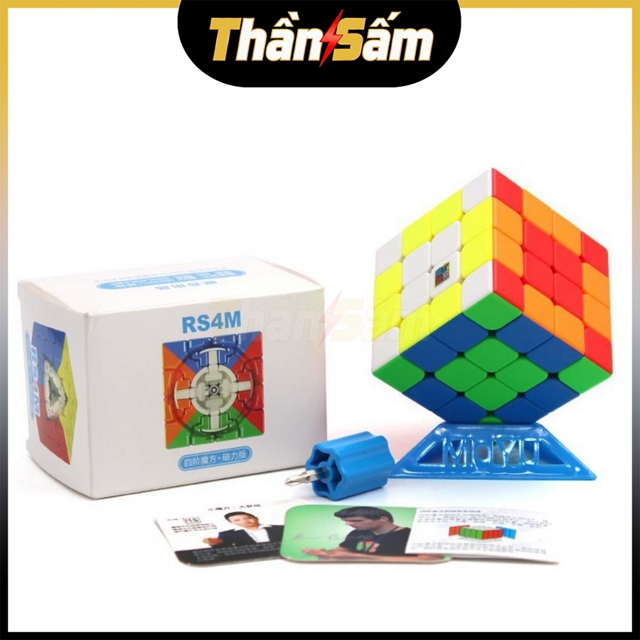 Rubik 4x4 MoYu RS4 M 4x4 RS4M Rubic Nam Châm 4 Tầng Stickerless Đồ Chơi Trí Tuệ Trẻ Em