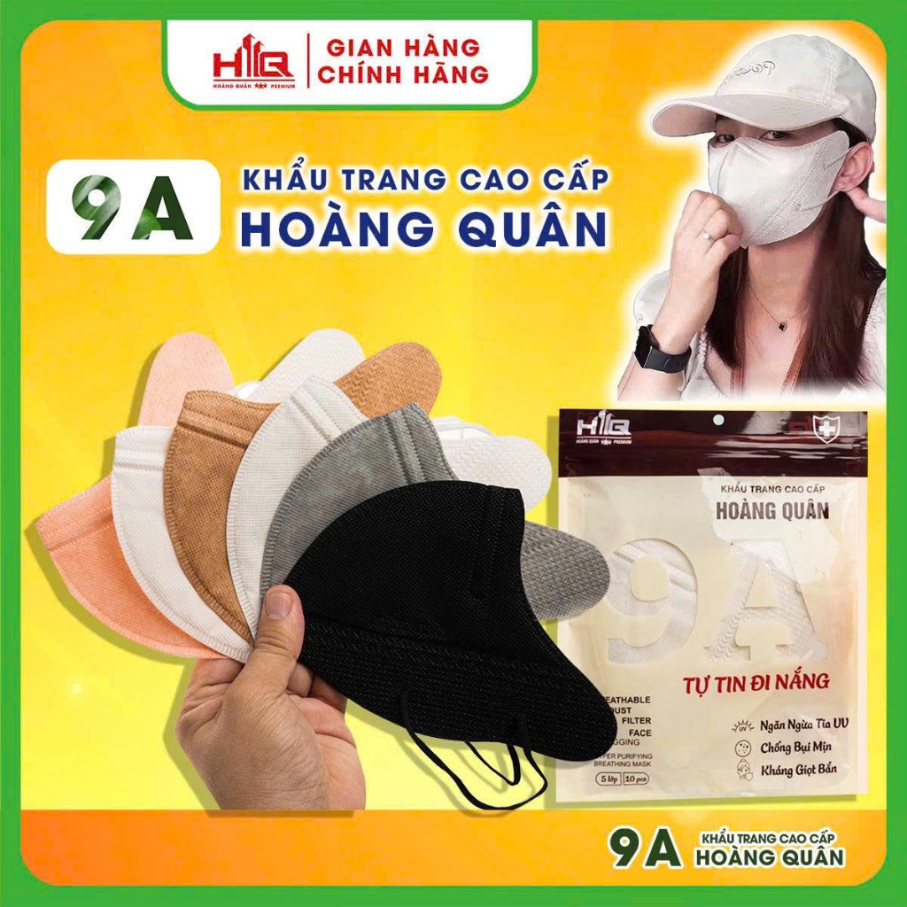 Thùng 300 Cái Khẩu Trang 9A Hoàng Quân 5 lớp Kháng Khuẩn,Form Rộng Siêu Chống…