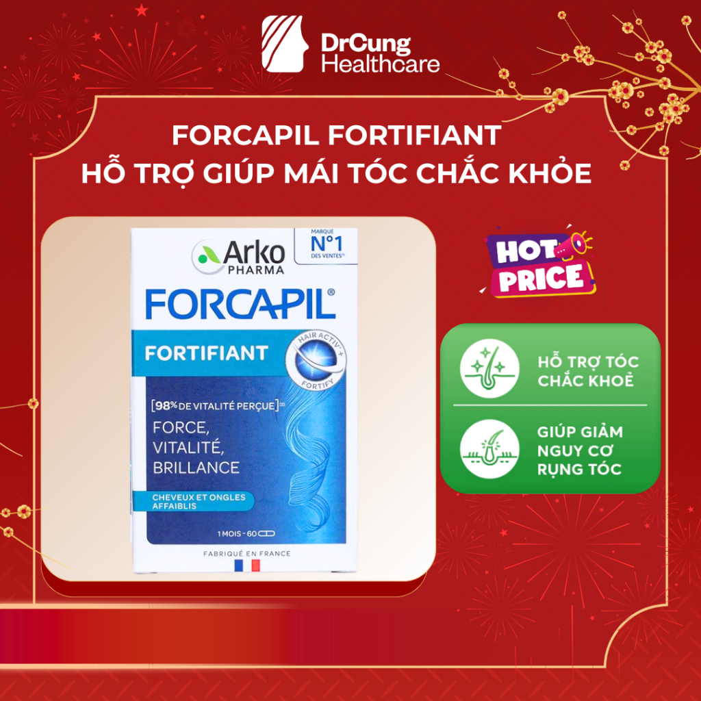 FORCAPIL FORTIFIANT Arkopharma - Viên Uống Hỗ Trợ Tóc Và Móng Chắc Khỏe (Hộp 60 Viên)