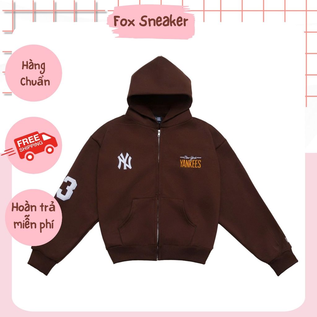 Hoodie Zip NY Nâu CODE: 13425686 | Fox Sneaker
