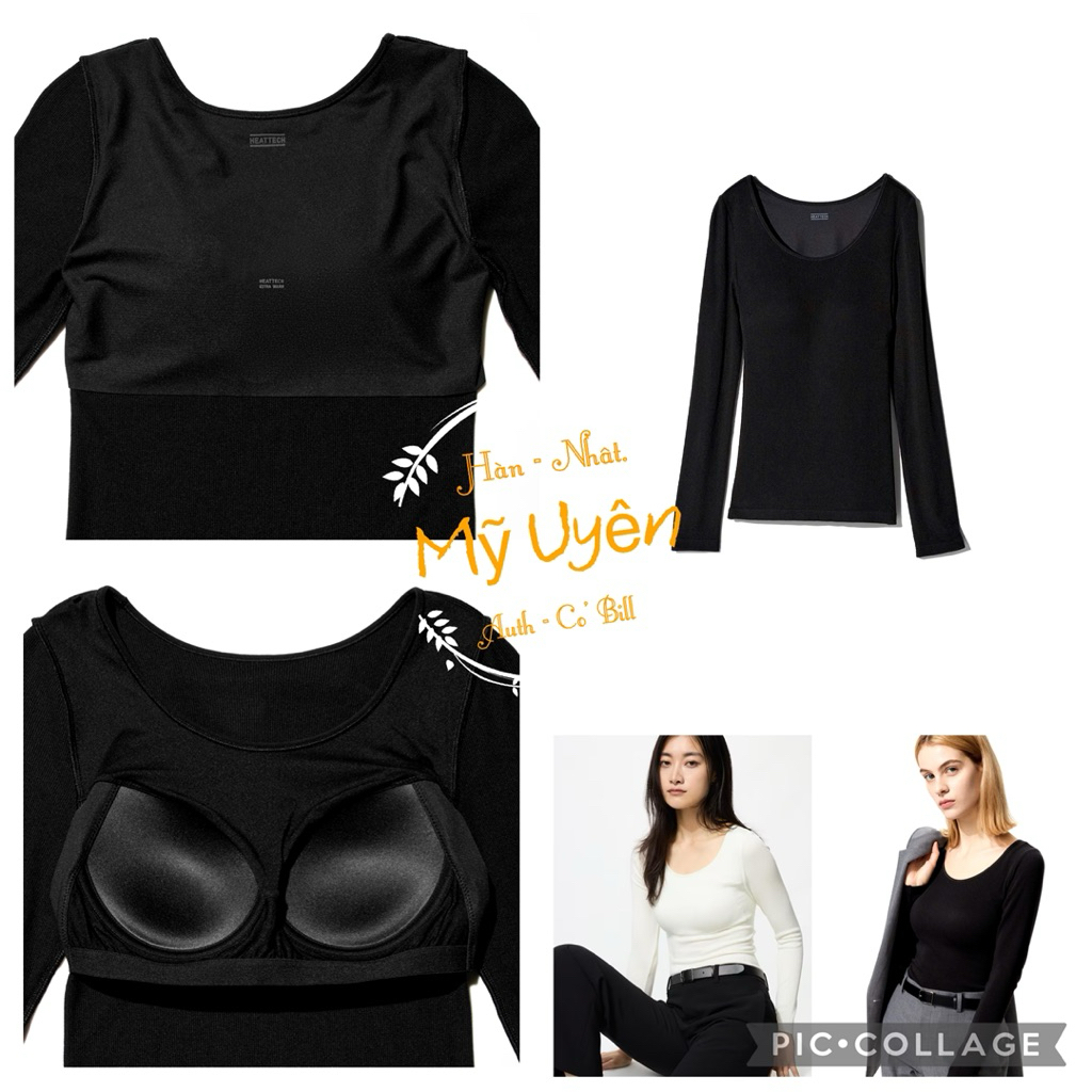 Áo thun gân giữ nhiệt heattech extra warm kèm bra Uni