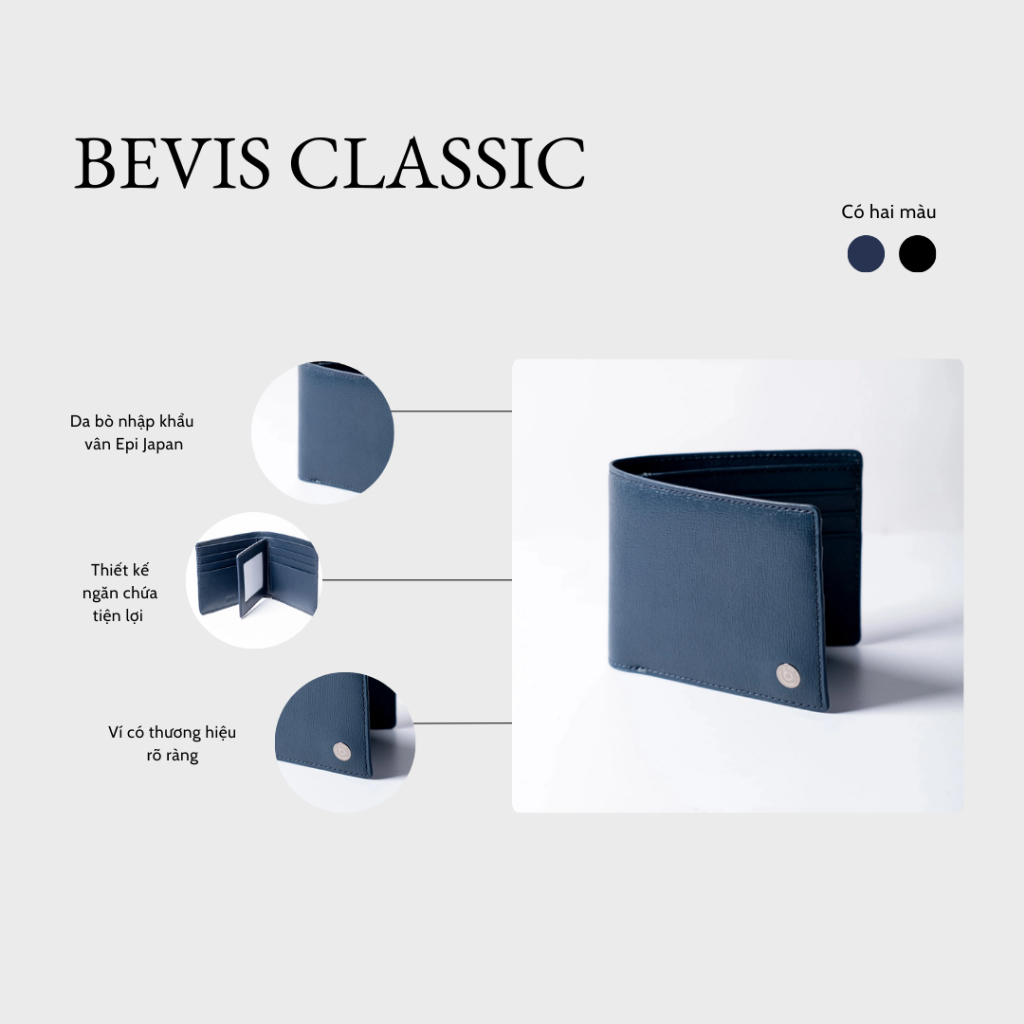 Bevis Classic - Ví Nam Đẳng Cấp Da Nhập Khẩu Bevis Vân Epi Japan Cao Cấp Sang Trọng