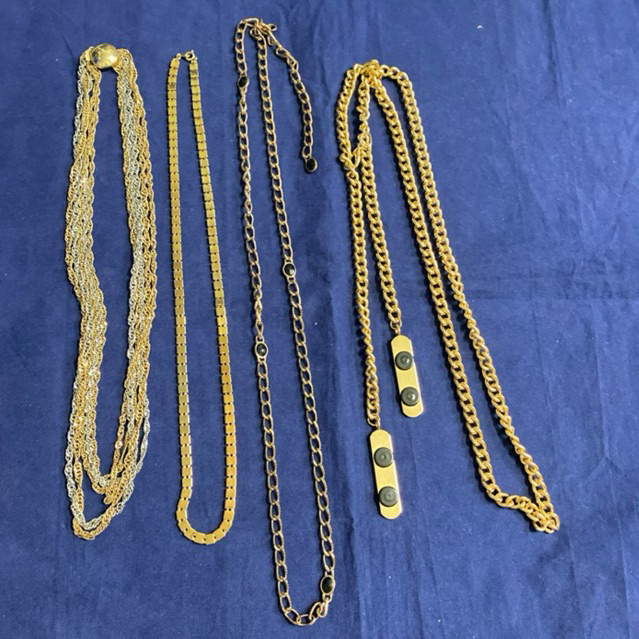 Thanh lý pass tuyển si Nhật 2nd dây chuyền hợp kim loại vàng Streetwear retro hiphop Y2K chiến binh 