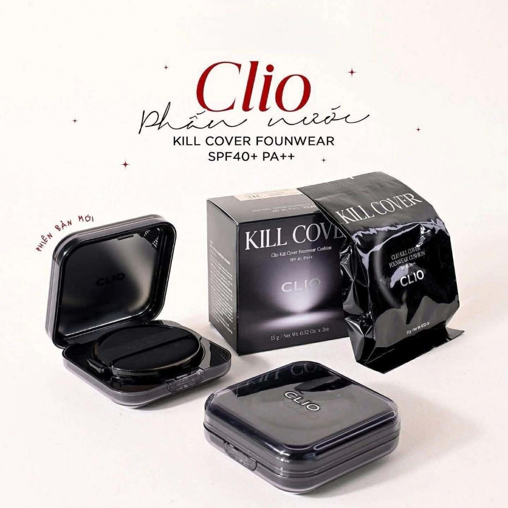 Phấn Nước Cushion CLIO mẫu mới bản đen Kill Cover Founwear Cushion - Lamii Beauty