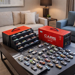 Mô hình 48 xe ô tô thể thao hợp kim chạy đà cho bé hàng hotrend, Bộ ô tô thùng đựng hình Container cho bé siêu hịn