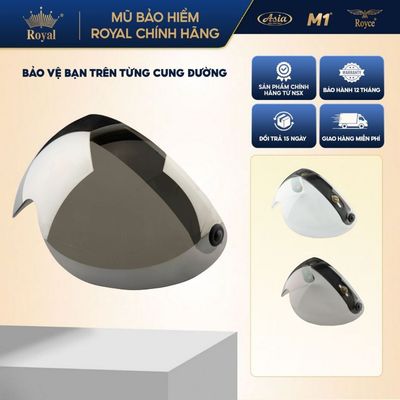 Kính Bo Ngắn Royal gắn cho mũ bảo hiểm 1/2 3/4, kính Bubble M286 che nửa mặt kéo lên xuống dễ dàng