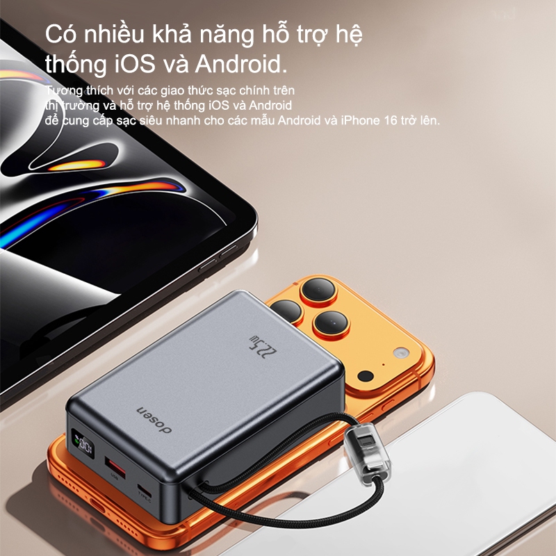 dosen sạc dự phòng pd22.5w 10000mah 20000mah tự mang theo dây đôi pin dự phòng màn hình led tích hợp tích hợp | BigBuy360 - bigbuy360.vn