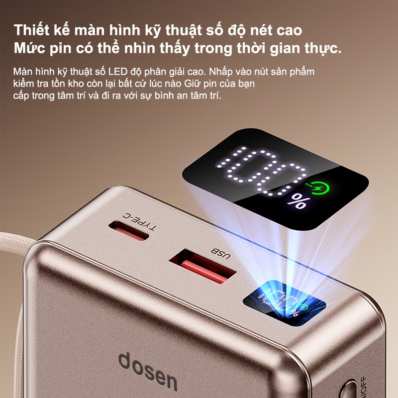 dosen sạc dự phòng pd22.5w 10000mah 20000mah tự mang theo dây đôi pin dự phòng màn hình led tích hợp tích hợp | BigBuy360 - bigbuy360.vn
