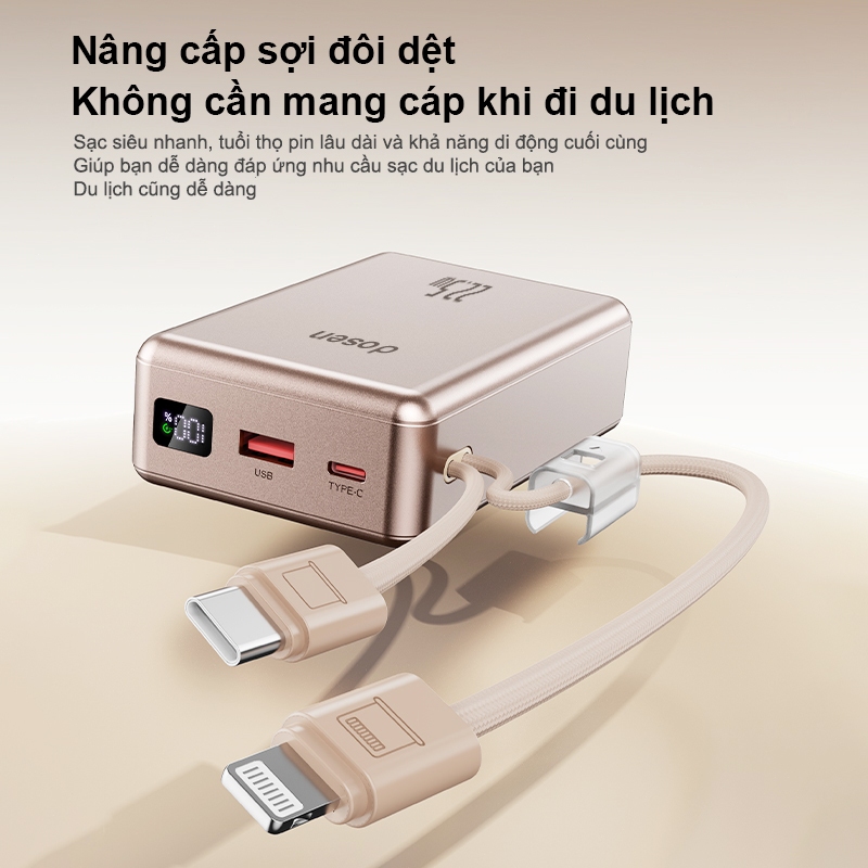 dosen sạc dự phòng pd22.5w 10000mah 20000mah tự mang theo dây đôi pin dự phòng màn hình led tích hợp tích hợp | BigBuy360 - bigbuy360.vn