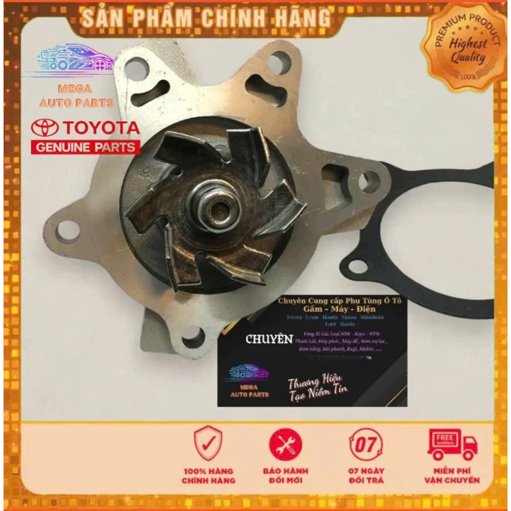 Bơm nước Toyota Vios đời 2003-2015 sử dụng động cơ 1NZ-FE, 2NZ-FE
