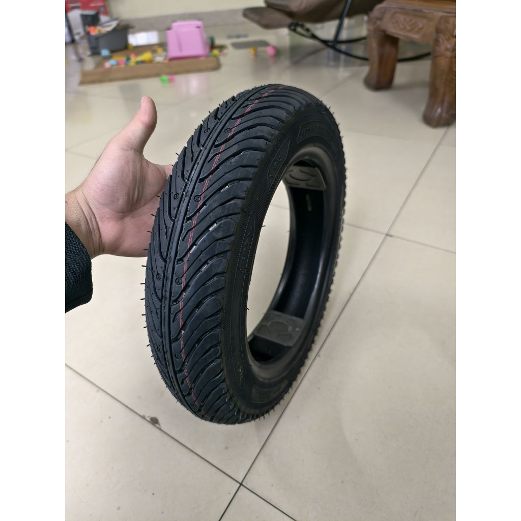 Vỏ lốp xe điện không dùng ruột 3.00-10 vân dầy