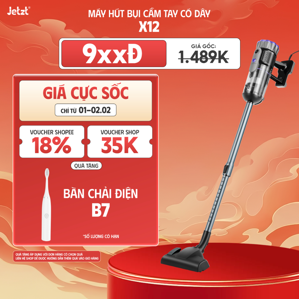 Máy hút bụi cầm tay đa năng có dây JETZT X12 lực hút 21000PA