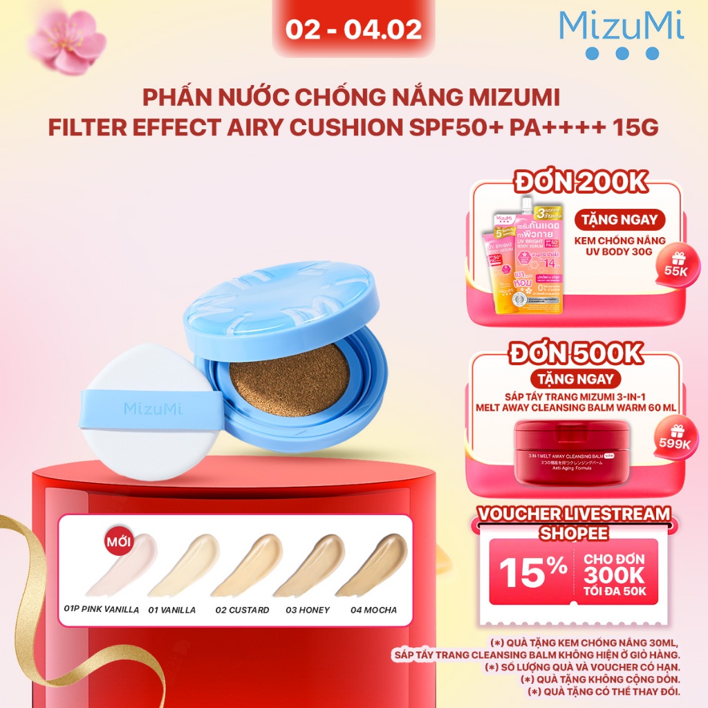 Phấn nước chống nắng MizuMi Filter Effect Airy Cushion SPF50+ PA++++ 15g