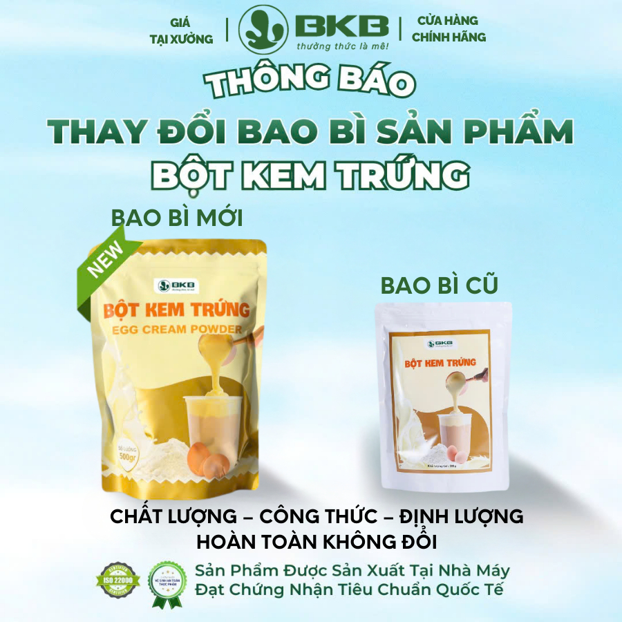 Bột kem trứng BKB 500gram cho trà sữa