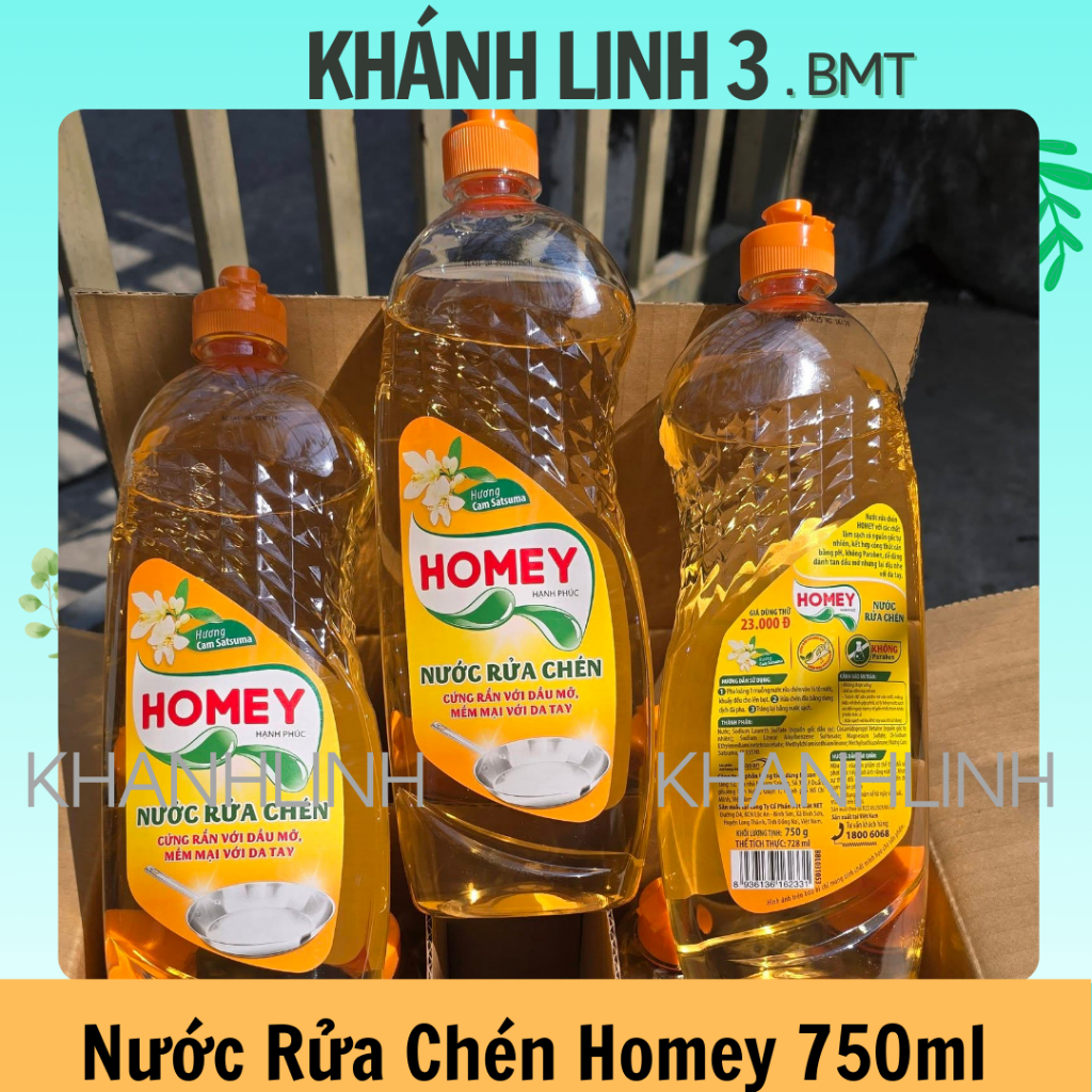 15 chai x 750ml Nước Rửa Chén Homey hương cam satsuma .