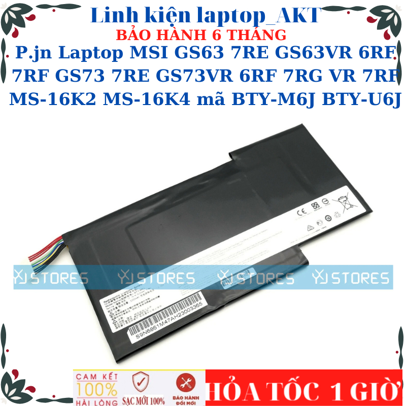 Sạc Pin laptop MSI GS63 7RE GS63VR 6RF 7RF GS73 7RE GS73VR 6RF 7RG VR 7RF MS-16K2 MS-16K4 mã BTY-M6J