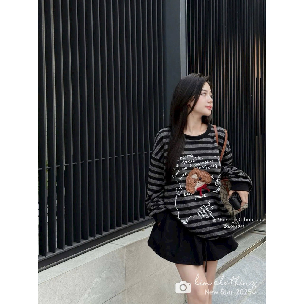 Áo pull dài tay hình cún xù style hàn quốc