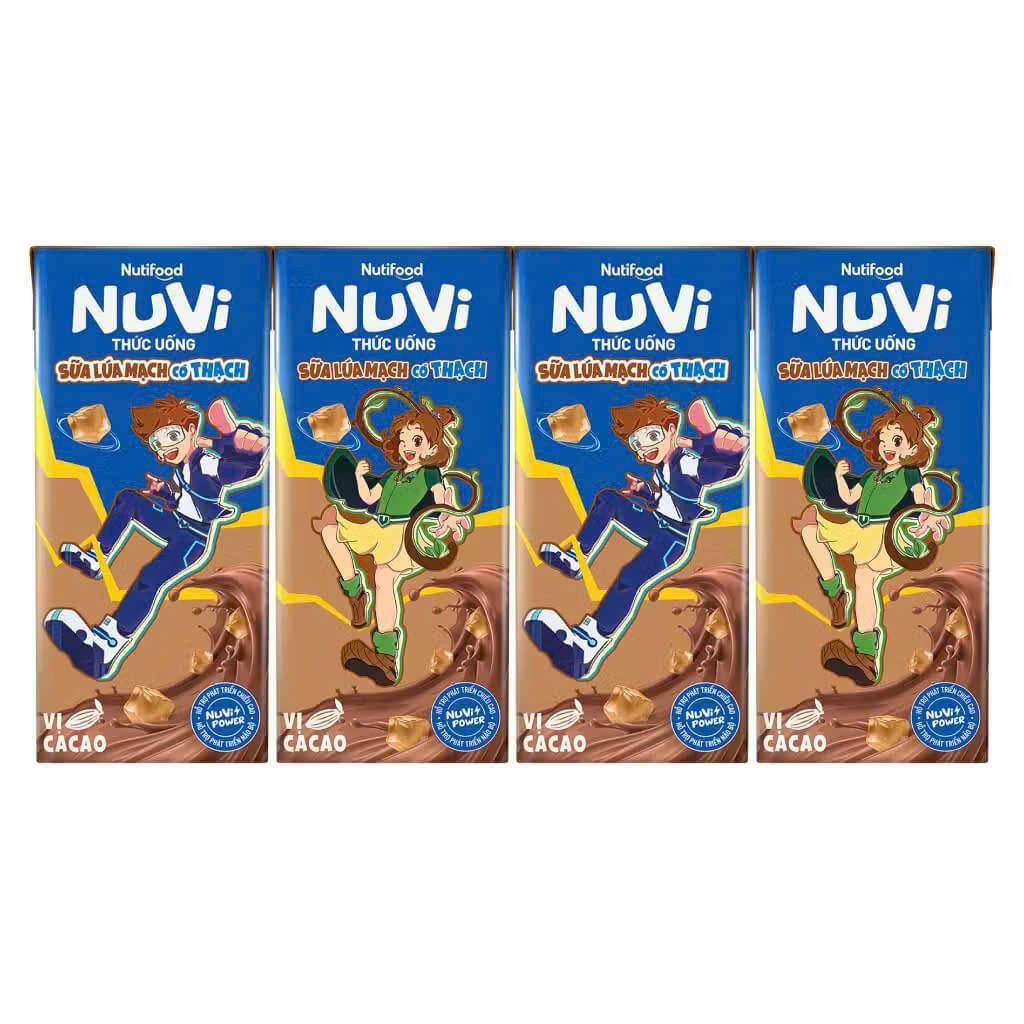 Lốc 4 hộp Sữa Nuvi có thạch vị socola 170ml(4 hộp x170ml)