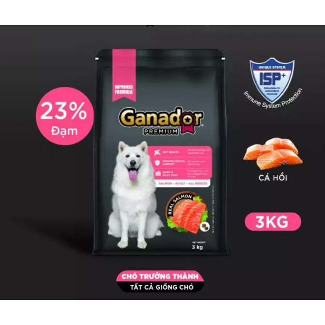 [3kg] Ganador vị cá hồi và gạo Adult with Salmon & Rice 3kg - Chubby Mew
