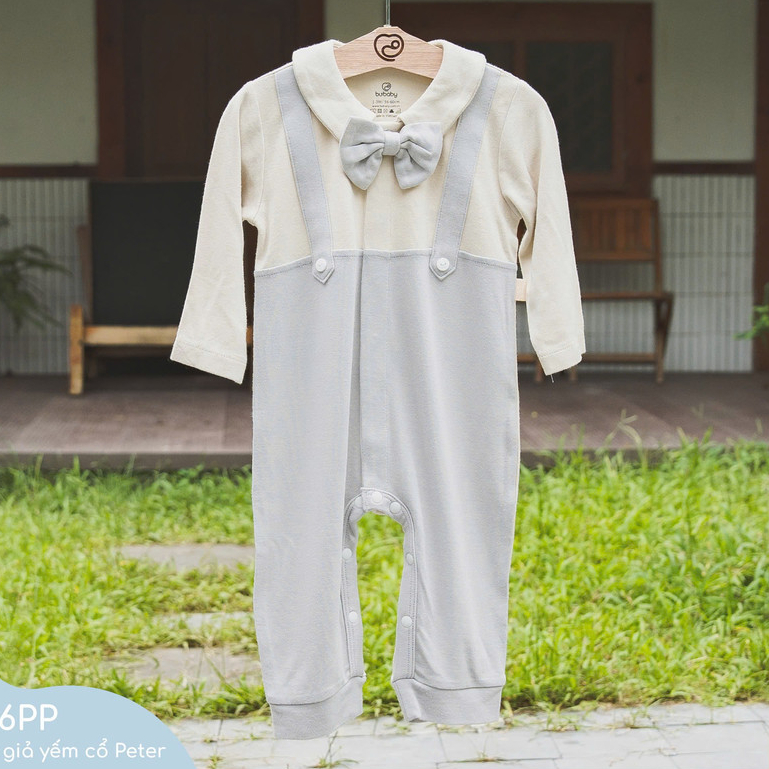 Body dài tay giả yếm cổ Peter SS24.T10B - BuBaby