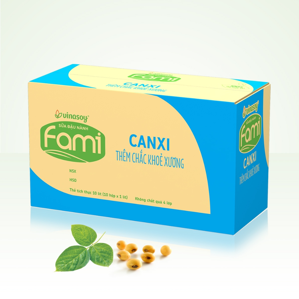 Thùng Sữa đậu nành canxi Fami hộp 1L