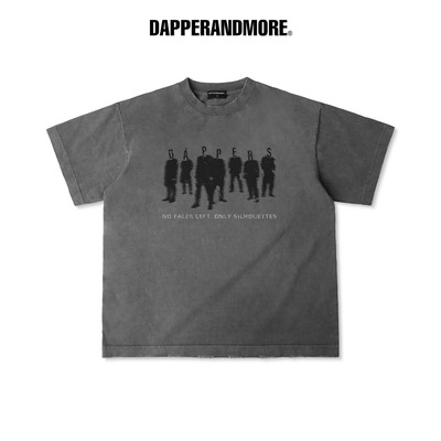 Áo Thun Wash DAPPERANDMORE "SILHOUETTE T-SHIRT" Form Oversize 100% Cotton 300GSM - Xám