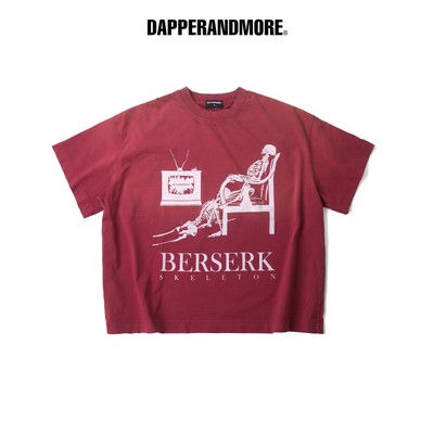 Áo Thun Wash DAPPERANDMORE "BERSERK WASHED T-SHIRT" Form Boxy 100% Cotton 300GSM - Đỏ