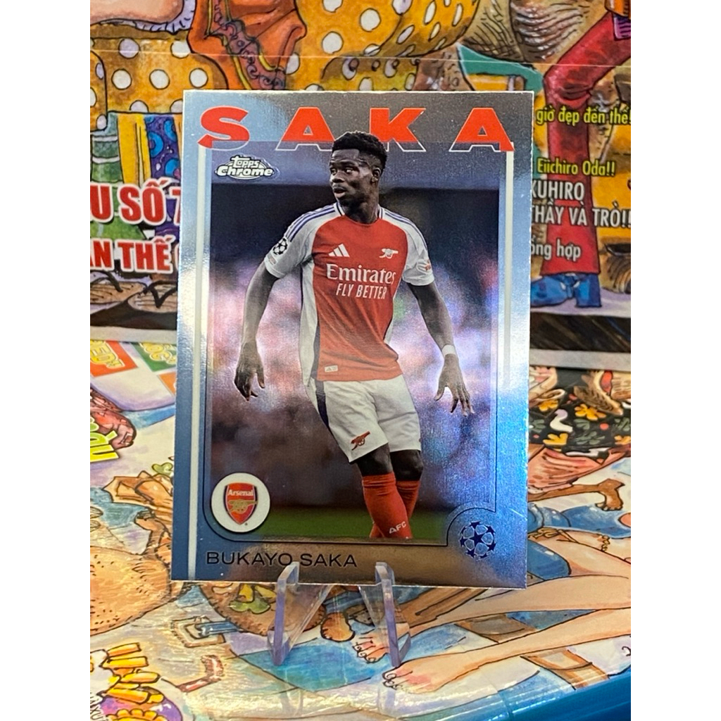 [HIẾM] Thẻ Cứng Bukayo Saka Topps UEFA Club Competitions Arsenal Base #77