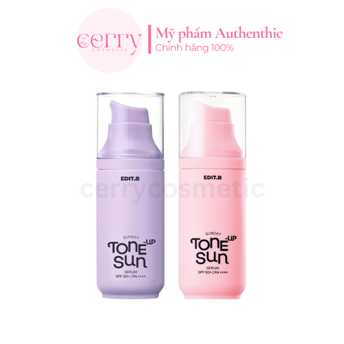 (SẴN HÀNG) Kem chống nắng nâng tone EDIT.B Sunday Tone-Up Sun Serum 55ml (SPF50+ PA++++)