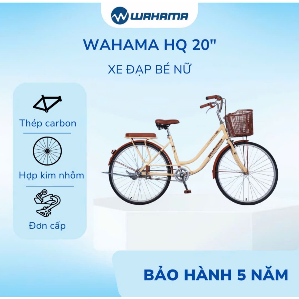Xe đạp trẻ em Wahama HQ 20 inch cho bé  6-9 tuổi (Tặng đèn + lục giác)