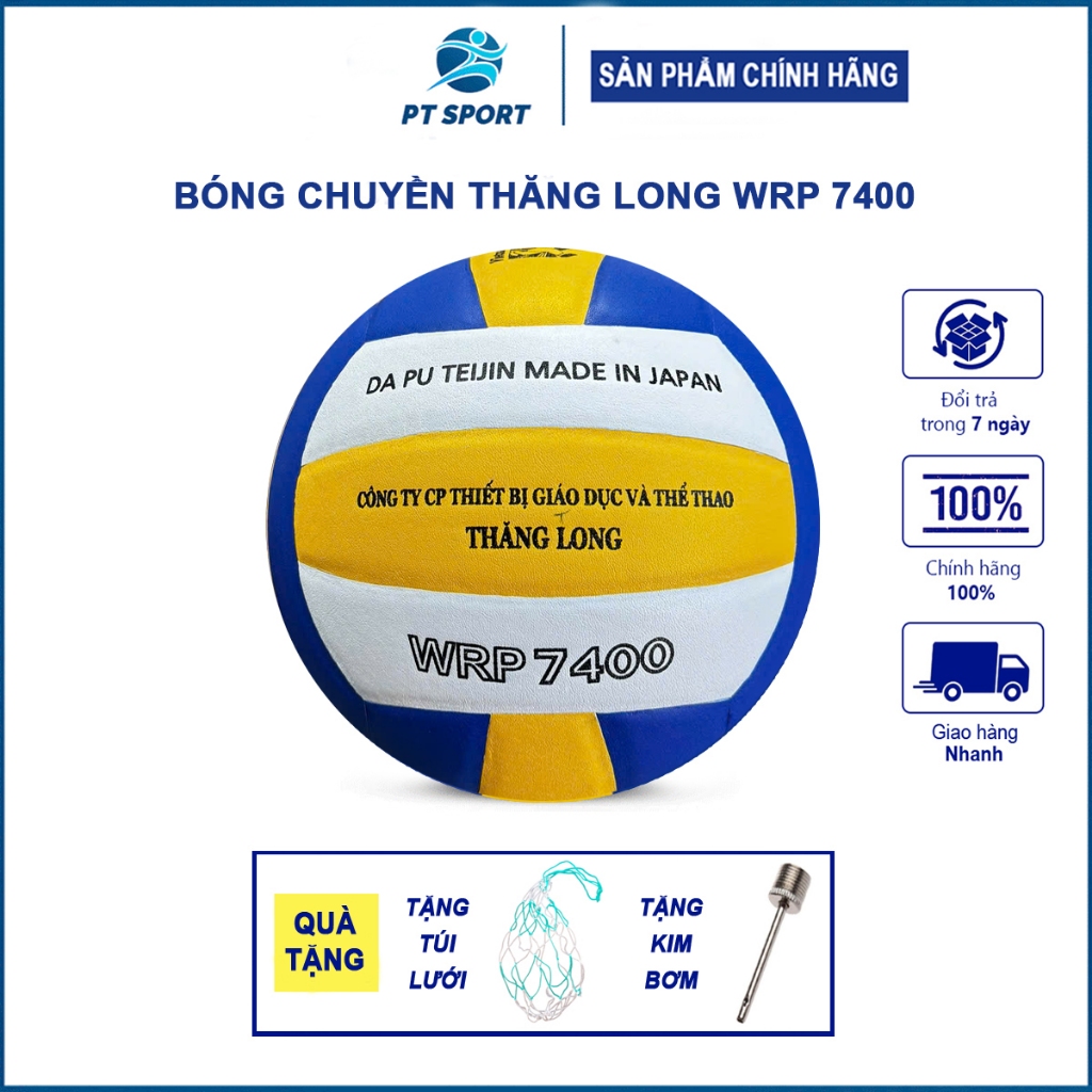 Bóng Chuyền Thăng Long WRP 7400 Chính Hãng Da PU Nhung Nhật Đánh Đạt Tiêu Chuẩn Thi Đấu [Tặng Kim]