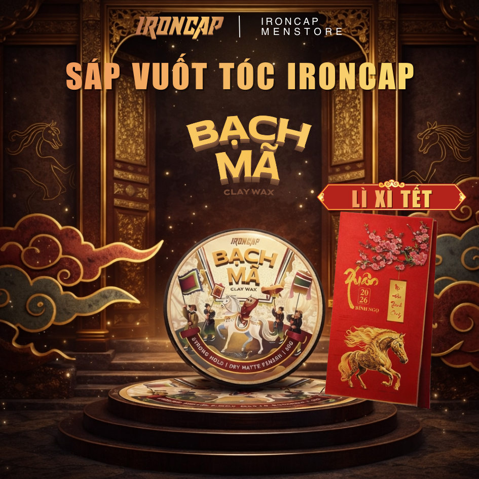 Sáp Vuốt Tóc IRONCAP Bạch Mã 2026 - Sáp vuốt tóc nam 2026