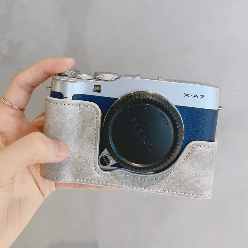 Vỏ nửa da bảo vệ cho vỏ máy ảnh Fuji  XA5/XA7/XA10 cho vỏ máy ảnh Fujifilm XA-7 XA10 XA20 Pin mở