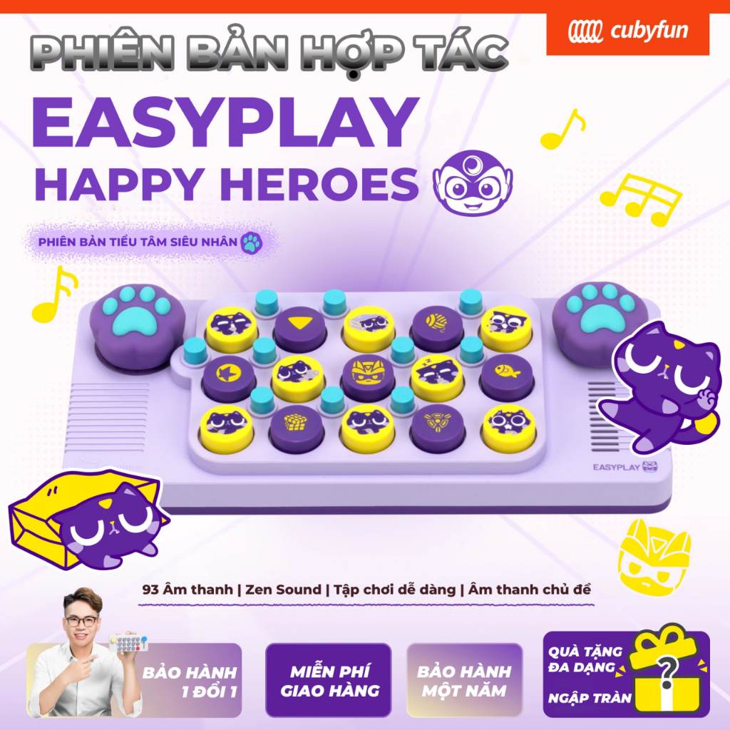 【Bản giới hạn】Đàn Piano Mèo | Easyplay Happy Heroes (93 Âm thanh)