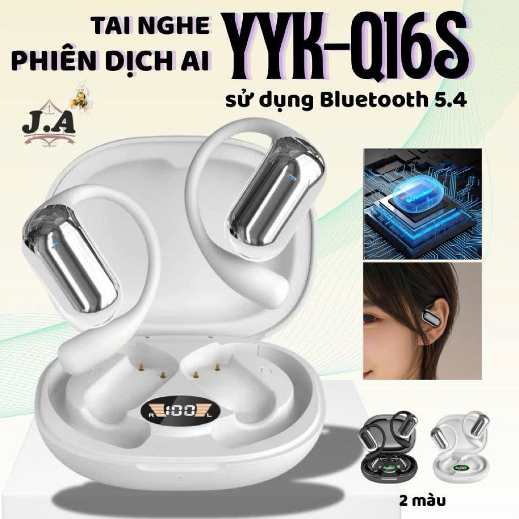 Tai Nghe Phiên Dịch AI Kinganda YYK-Q16S, Tai Nghe Bluetooth Không Dây, Dịch Qua App, Hỗ Trợ Nhiều N