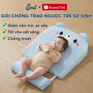 Gối chống trào ngược cho bé chống võng lưng EMA thiết kế dốc chuẩn y khoa, giảm ngay nôn trớ, ọc sữa