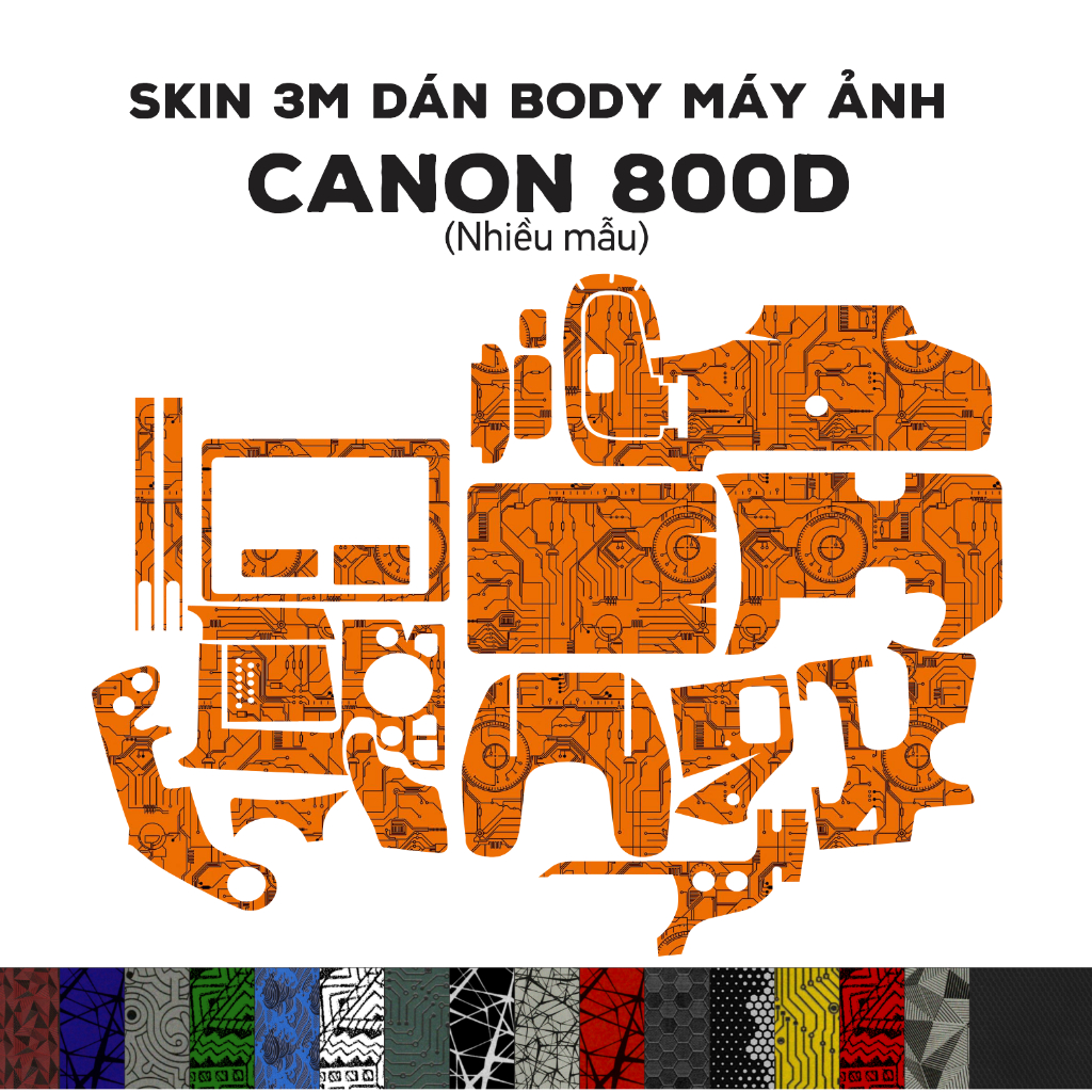 Skin 3M dán Canon 800D (Nhiều mẫu) | Miếng film dán chống bám bẩn cho body Canon 800D