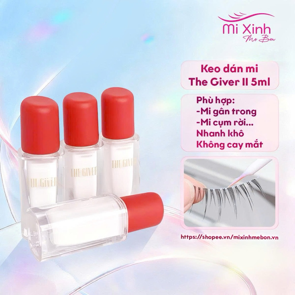Keo dán mi The Giver II 4ml, 5ml tàng hình, nhanh khô, chắc chắn dùng cho mọi loại mi