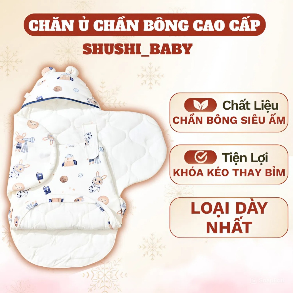 Chăn Ủ Chần Bông Cho Bé Sơ Sinh, Ủ Kén Cho Bé Mùa Đông Quấn Chũn Nhộng Chũn Sơ Sinh Chống Giật Mình 
