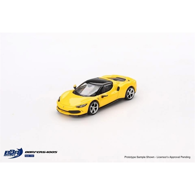 Mô hình xe Ferrari 296 GTB Giallo Modena tỉ lệ 1:64 BBR model BBRFER64005