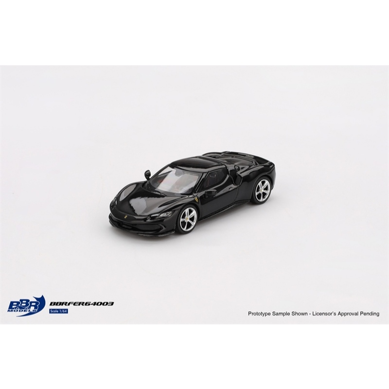 Mô hình xe Ferrari 296 GTB Nero Daytona tỉ lệ 1:64 BBR model BBRFER64003