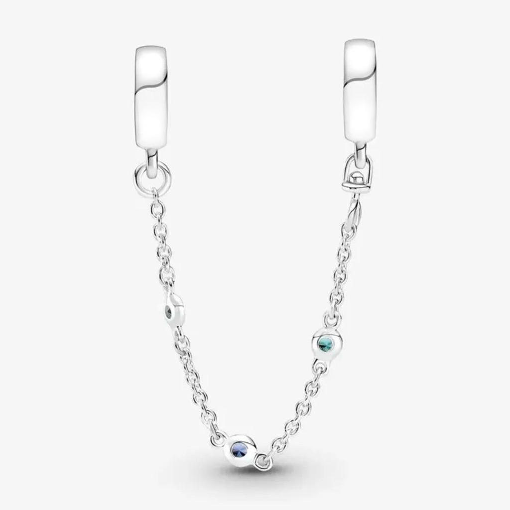 CHÍNH HÃNG - PANDORA Triple Blue Stone Safety Chain