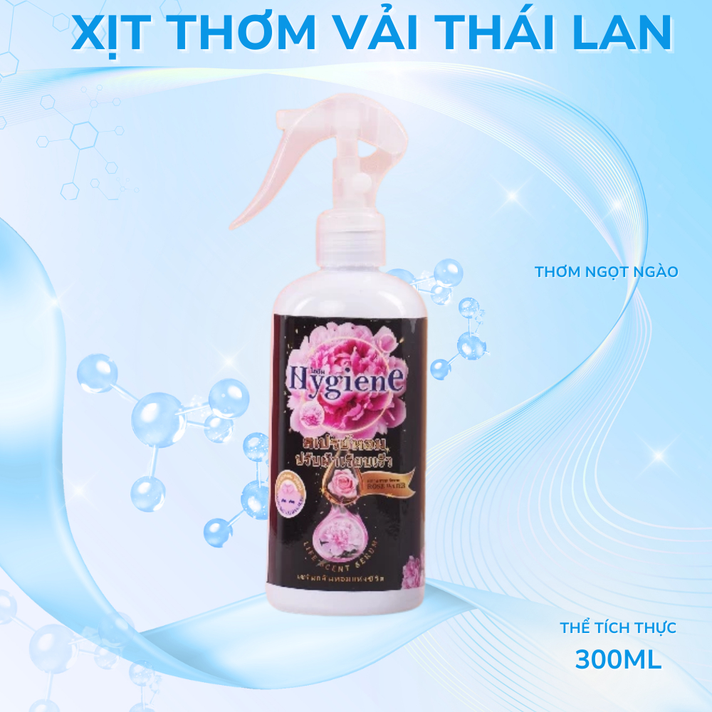 Xịt thơm vải Hygiene màu đen 300ml, Xịt thơm quần áo hygiene