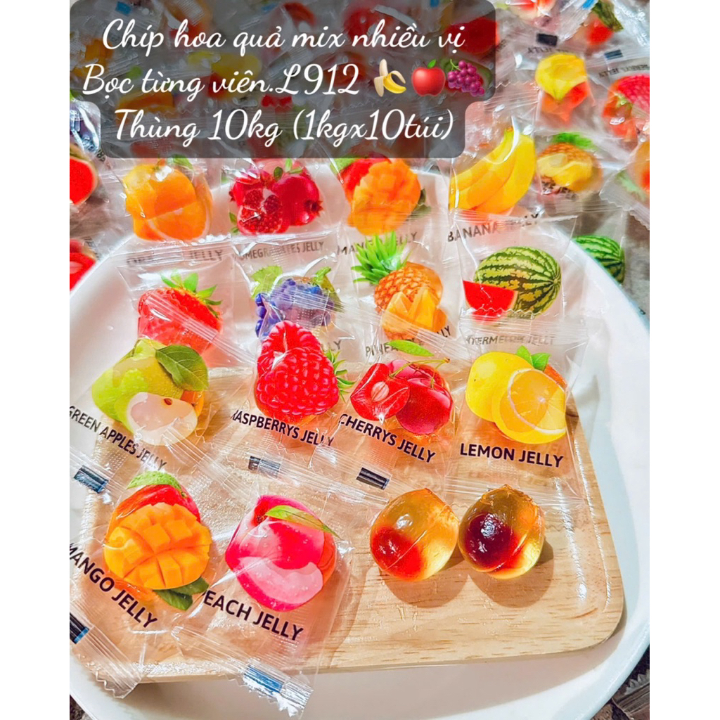 Gói 1kg Kẹo Chíp Bóc Vỏ Trái Cây Mix Vị