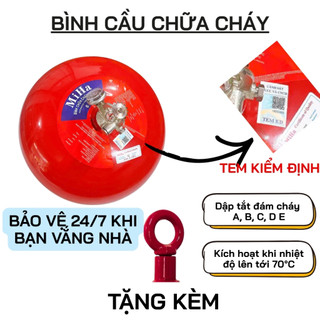 [TOÀN QUỐC] Bình Cầu Chữa Cháy Tự Động Bột ABC Đã Kiểm Định Đạt Tiêu Chuẩn, Bảo Hành Chính Hãng 5 Năm